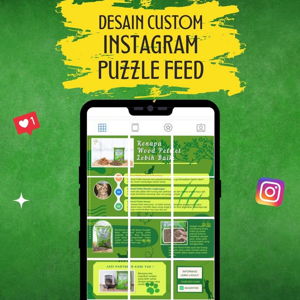 Jasa Design Desain Custom Feed IG Konten Post Instagram Puzzle Sosial Media Murah Semua Niche