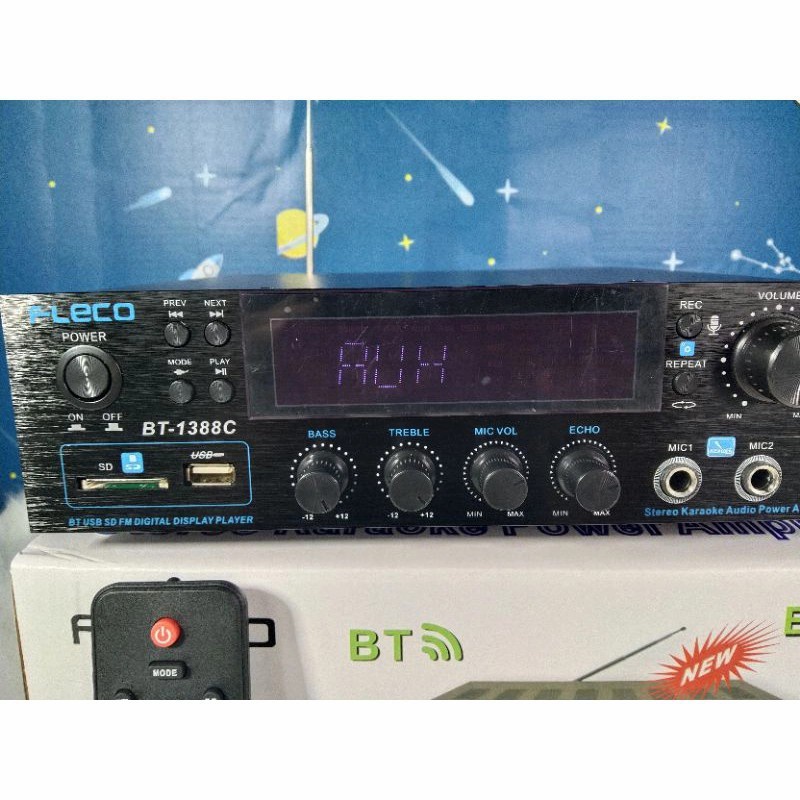 Power Amplifier Bluetooth FLECO BT-1388C + Remote Amplifier Bluetooth