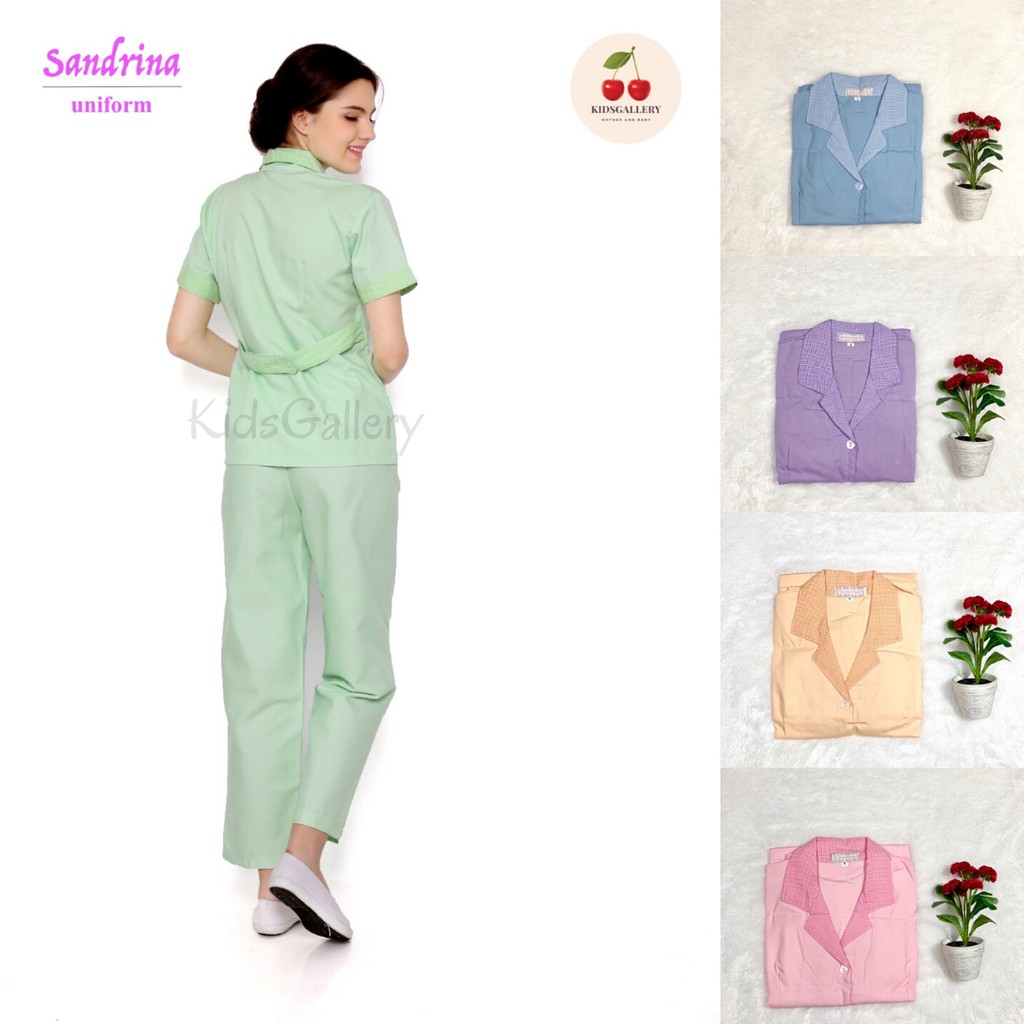 [SANDRINA] Baju seragam suster/ seragam nanny/ baju baby sitter ( celana panjang )