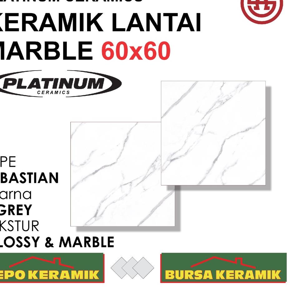 Muraaaahh.. Keramik Semi Granit 60x60 SEBASTIAN GREY -PLATINUM- Glossy&amp;Marble