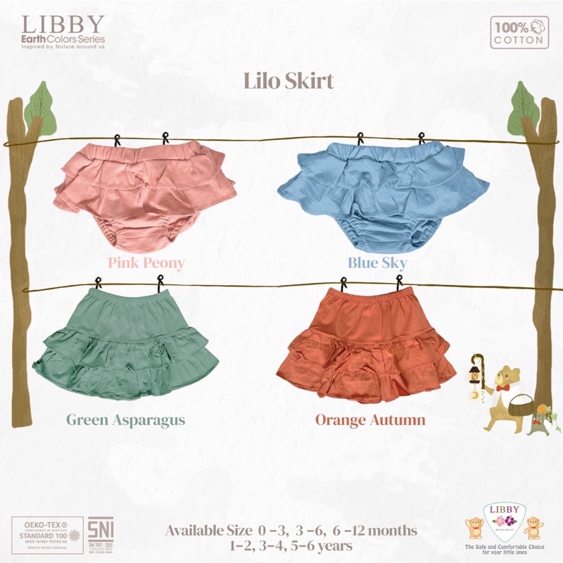 Libby LILO skirt cotton earth color / Bloomer libby Rok Libby 0-6th