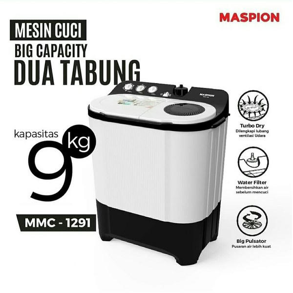 Mesin Cuci Maspion MMC1291 2 Tabung 9 Kg 320 Watt