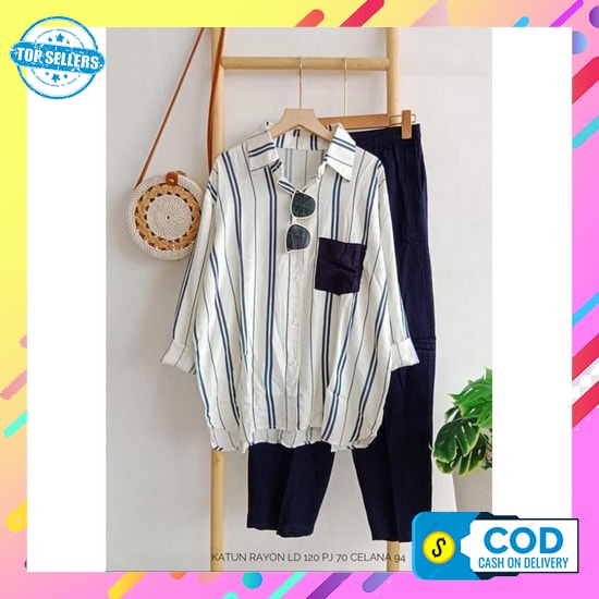 Hanara Set Crinkle Airflow / Setelan Rok Bahan Airflow Crinkle / One Set Rok Crinkle / Baju Setelan 