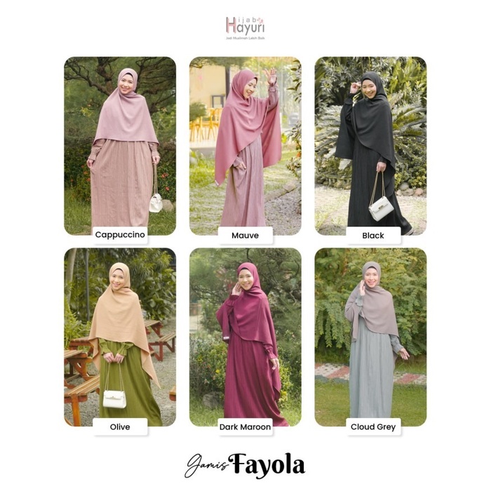 Ready Baju Gamis Syari Dewasa Ironless | Fayola Dress By Hayuri