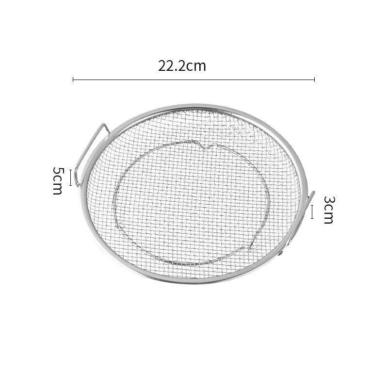 Saringan Minyak Sayur Makanan 19/22cm With Handle Stainless Serbaguna /Cooking Cooling Rack Fried Plate