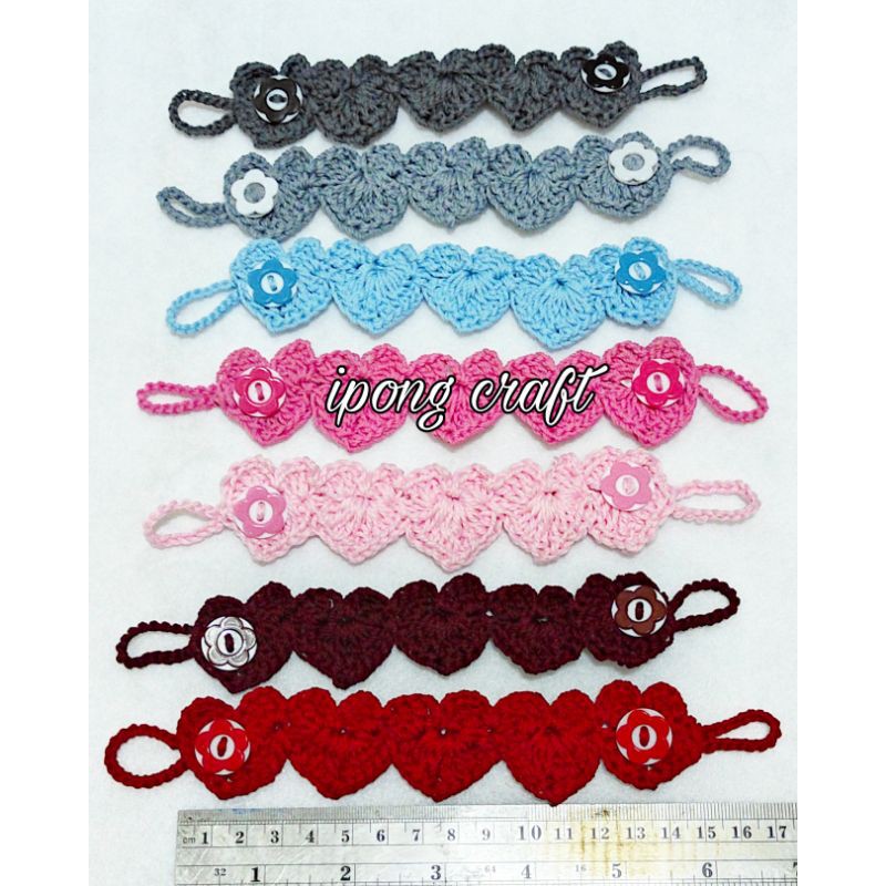 Konektor Masker Rajut /Konektor Rajut Hati /Konektor Rajutan