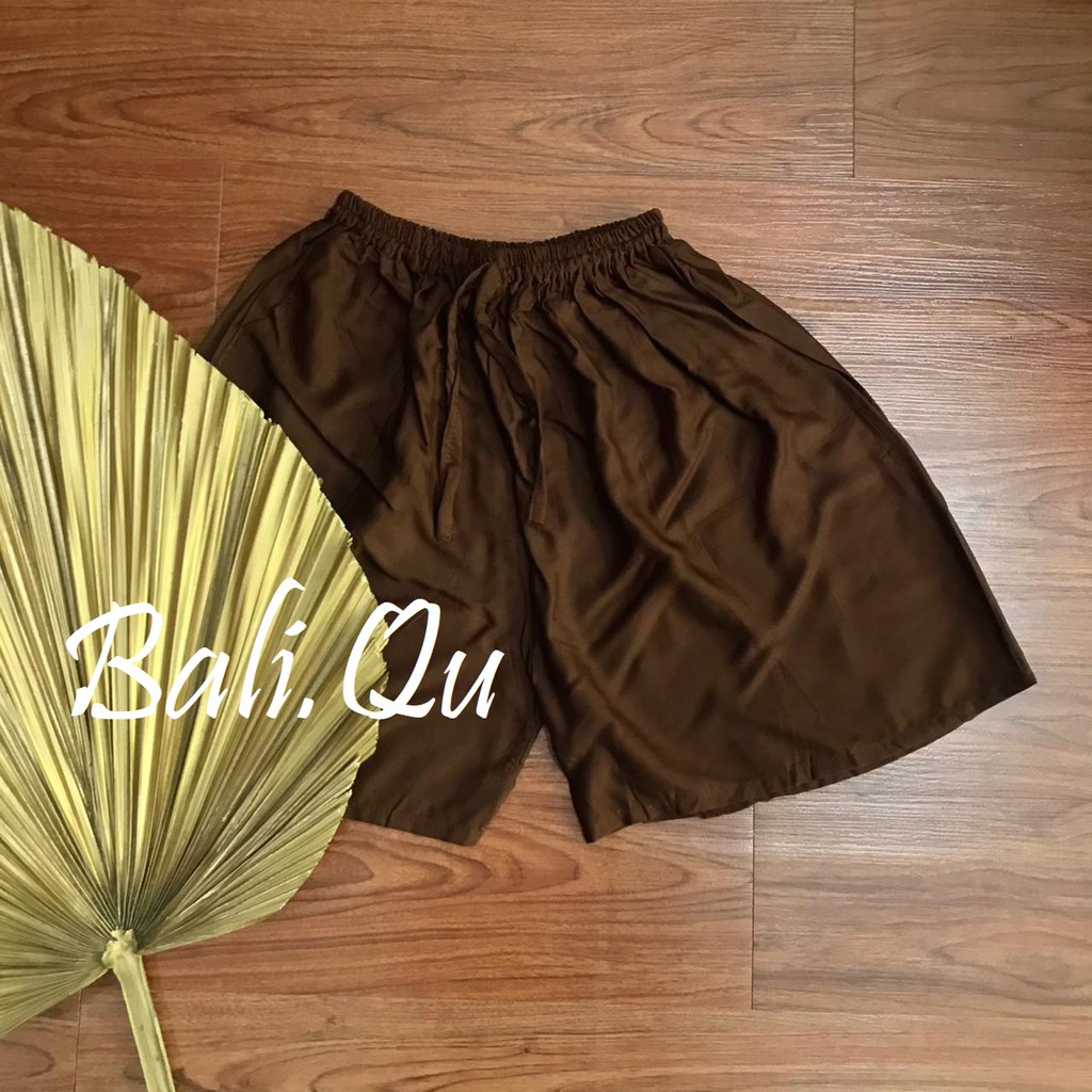 Celana Pendek Polos Jumbo Bali-COKELAT TUA