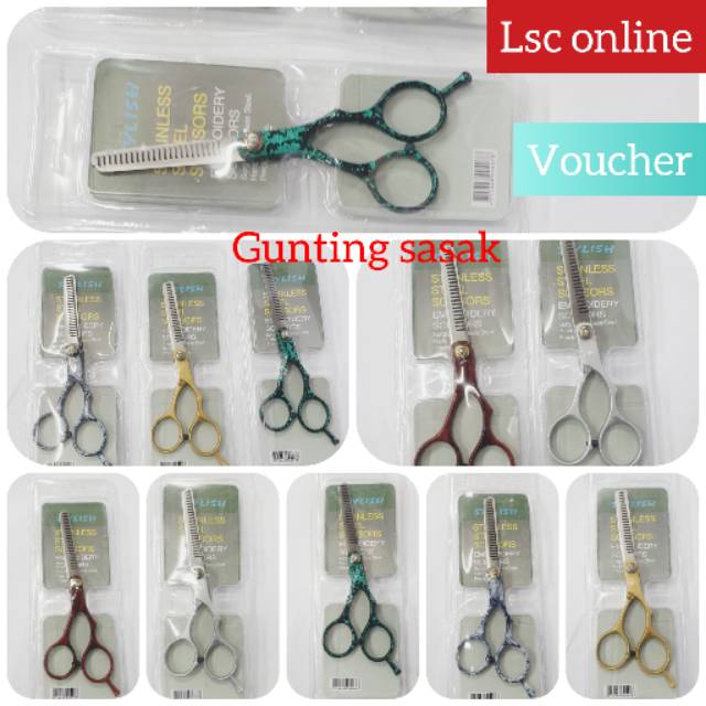 GUNTING RAMBUT SASAK BABAT BAGUS  STYLISH STAINLESS STEEL SCISSORS Original