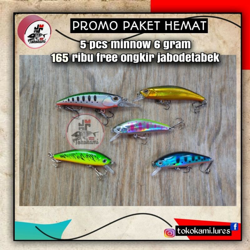 paket lure minnow sinking 5pcs