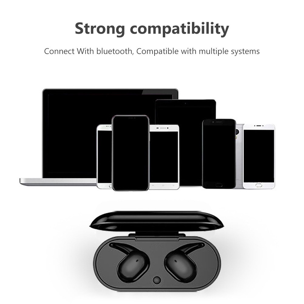 Y30 Wireless  Headset Bluetooth 5.0 Earphones HIFI Noise Cancelling Stereo  Earbuds with Mic In-Ear Cocok Untuk Android e