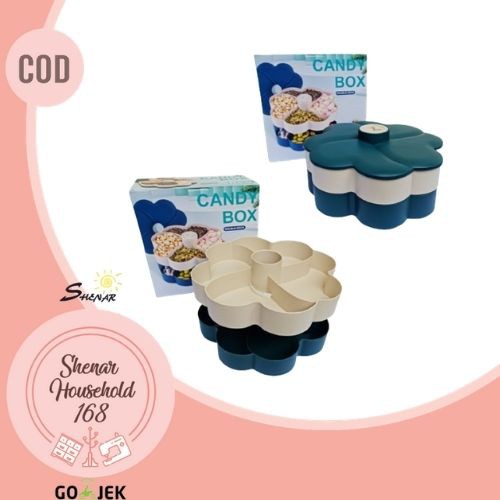 SHENAR TOPLES BUNGA 2 TINGKAT/FLOWER CANDY BOX/TOPLES SERBAGUNA/TOPLES KUE LEBARAN/BOX SUSUN