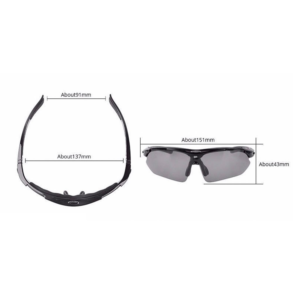 BISA COD ROCKBROS Kacamata Sepeda Olahraga Polarized dengan 3 Lensa - 10037 - Gray