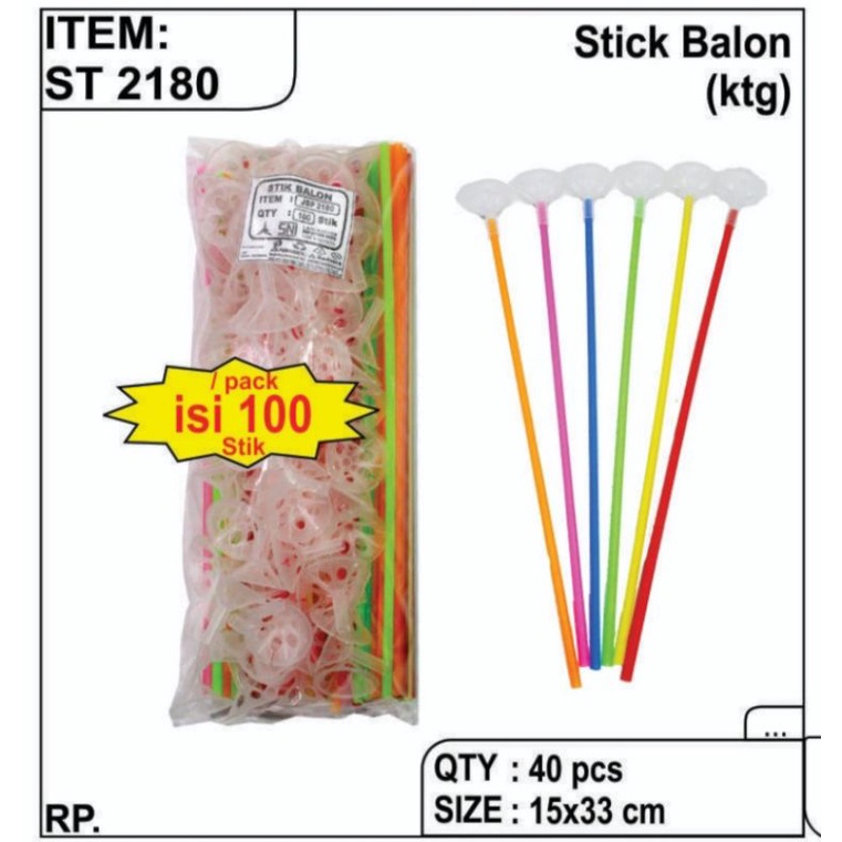 ST 2180 - Stik Balon Pesta Isi 100 Komplit ST2180