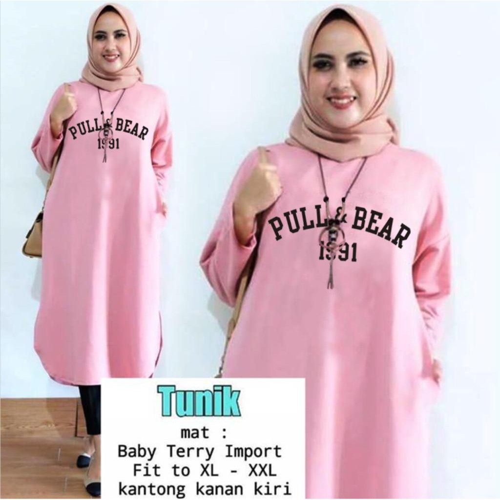 TUNIK PULL AND BEAR MOTIF KECIL / TUNIK MAMACHI / TUNIK POLOS/ TUNIK CEWEK / TUNIK KEKINIAN TUNIKTOP