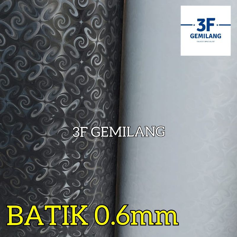 Fiber Plastik Penutup Pagar Motif Batik 3D 0.6mm  Meteran