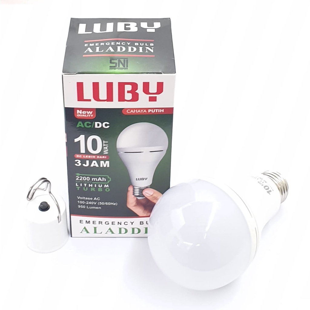 Luby NEW Aladdin 10w AcDc Cahaya Putih  Lampu Led Bohlam Emergency Bulb  Lampu Ajaib Magic Lamp