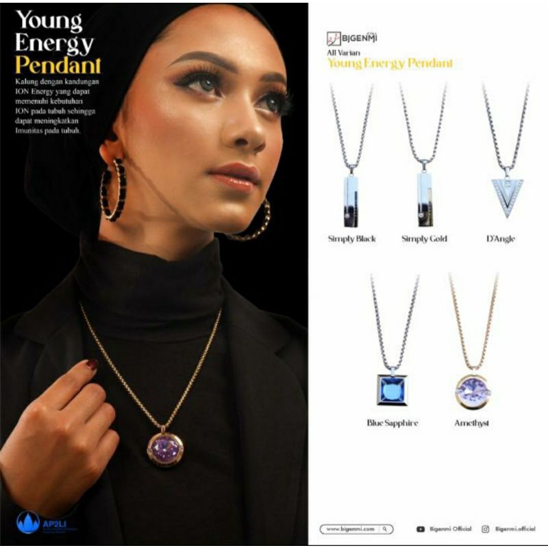 PROMO Kalung Pendant BIGENMI Amethys ORIGINAL Stok Terbaru