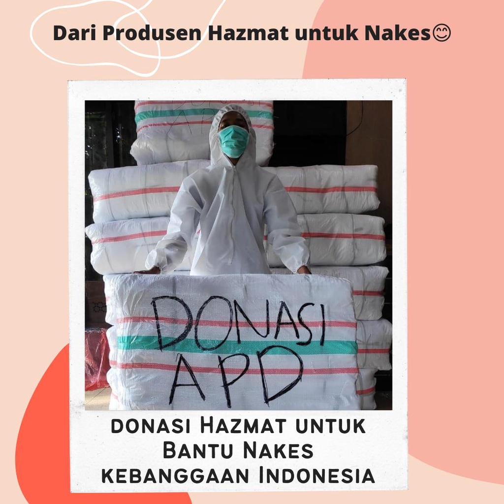 BAJU APD HAZMAT DOKTER COVID 19 GOWN BAHAN 75GRAM baju apd hazmat alat kesehatan apd medis