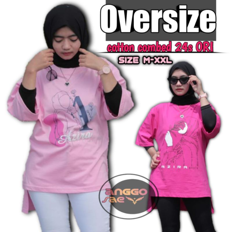 Kaos Oversize Wanita Sablon cotton combed 24s Original Clothing Tebal Halus Nyaman Saat Di Gunakan Yang Pastinya Ga Gerah Atasan Kaos Wanita Ori Tunik Oversize anggosae