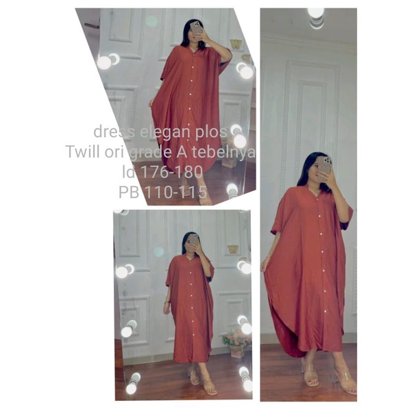 Atasan Tunik Polos Turki Rayon Twill Ori  / Dress Rayon Twill Grade A / Dress Jumbo
