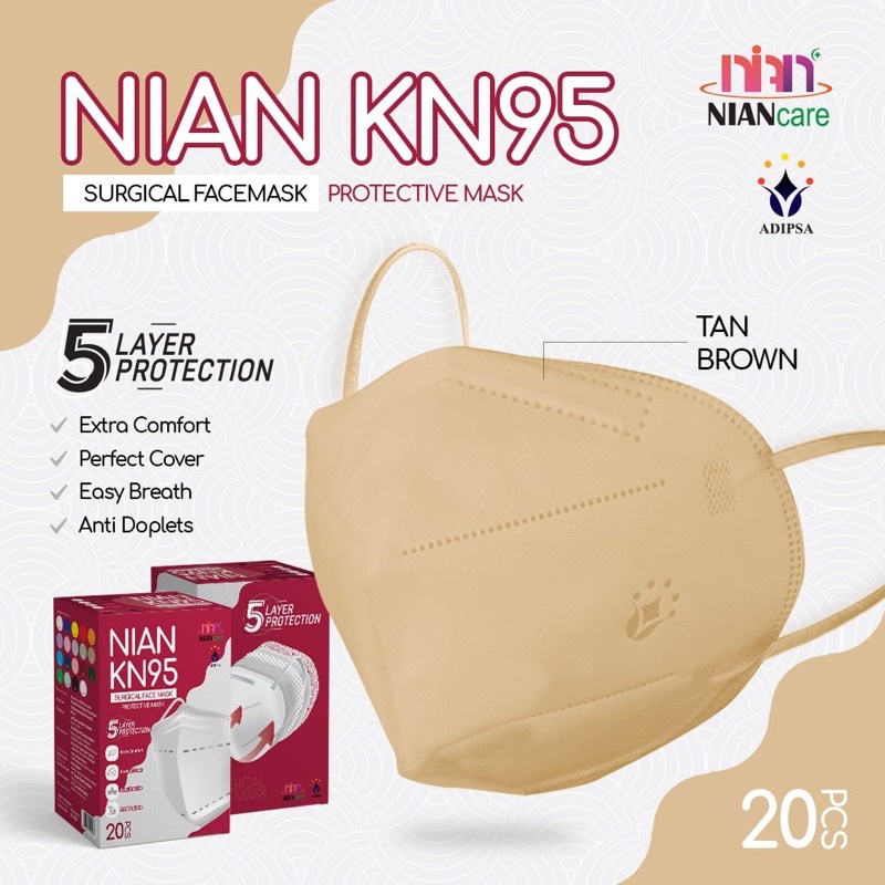 Masker KN95 Warna Coklat/Tan Brown Mask/Surgical Mask