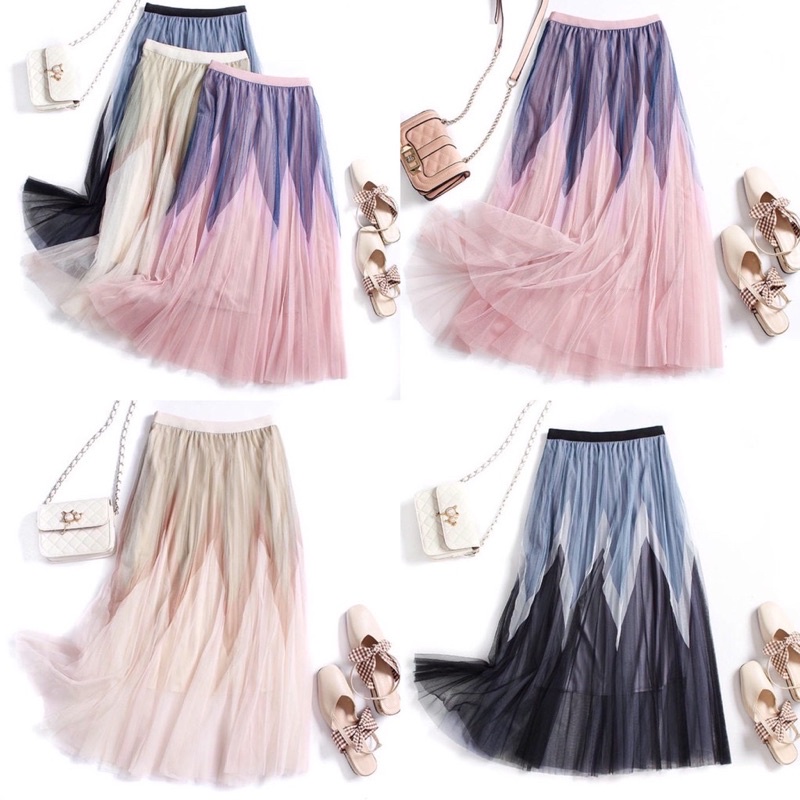 IMPORT Crown Tile Skirt Rok Panjang Wanita