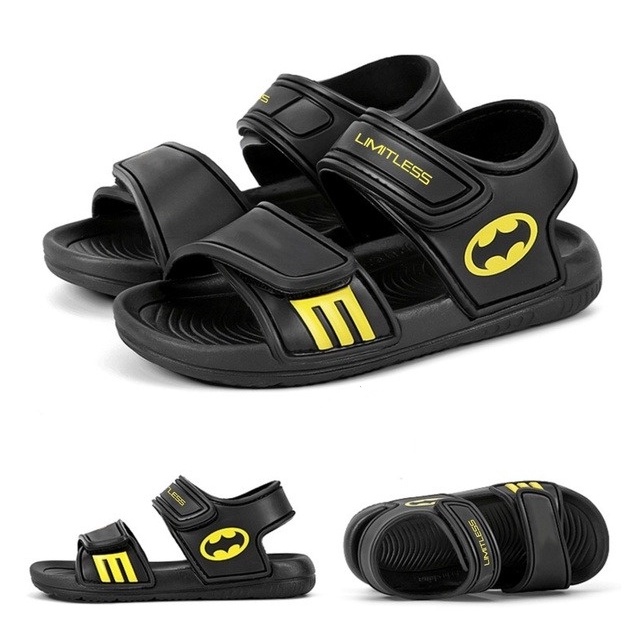 Sandal Anak Laki-Laki Motif Batman Spiderman Ringan Sendal Balita Anak Cowok Karakter Ringan Empuk Sandal Anak-Anak Lucu Kekinian