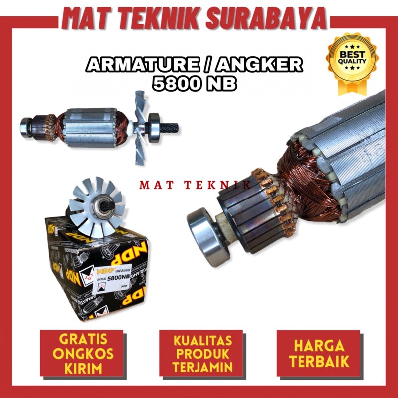 Armature / Angker / Rotor NDP Untuk Mesin Circular Saw / Somel / Gergaji Kayu