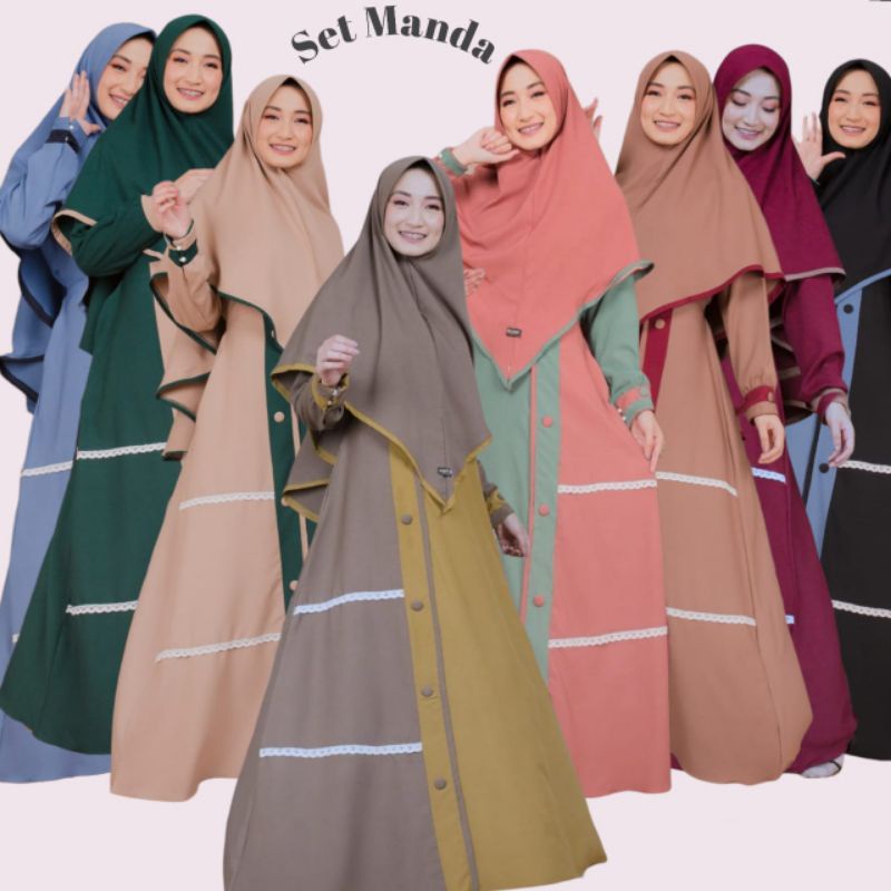 Manda set hijab itycrepe original al faro collection LD 105/ set manda al. faro