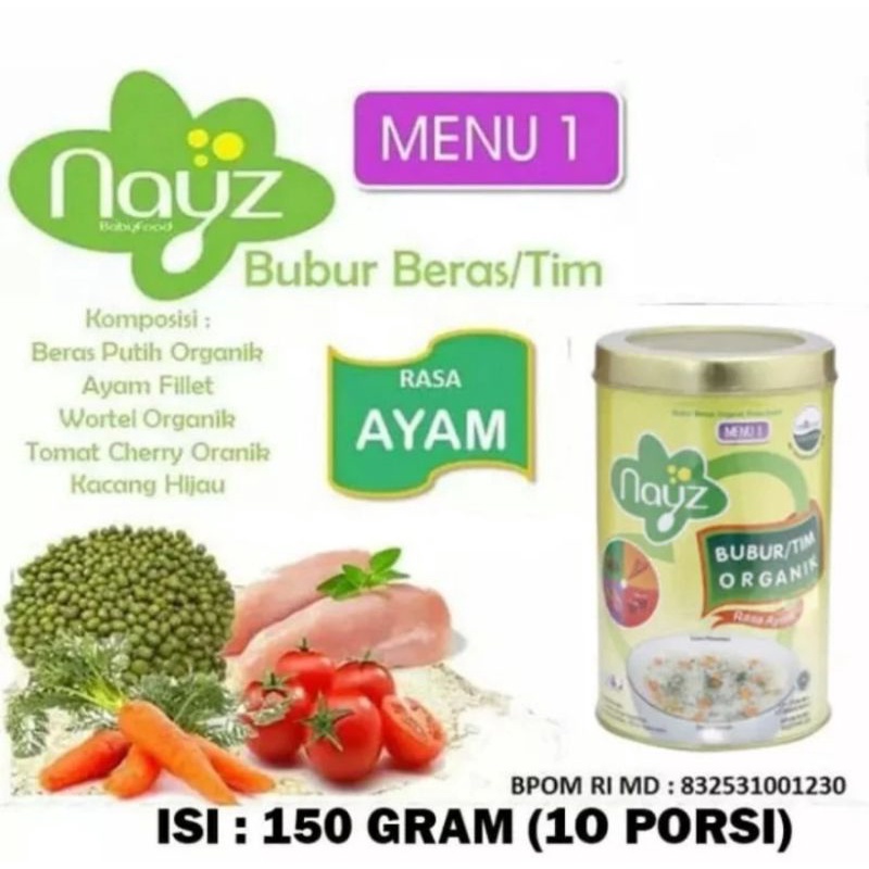 bubur bayi organik nayz rasa ayam 150gram