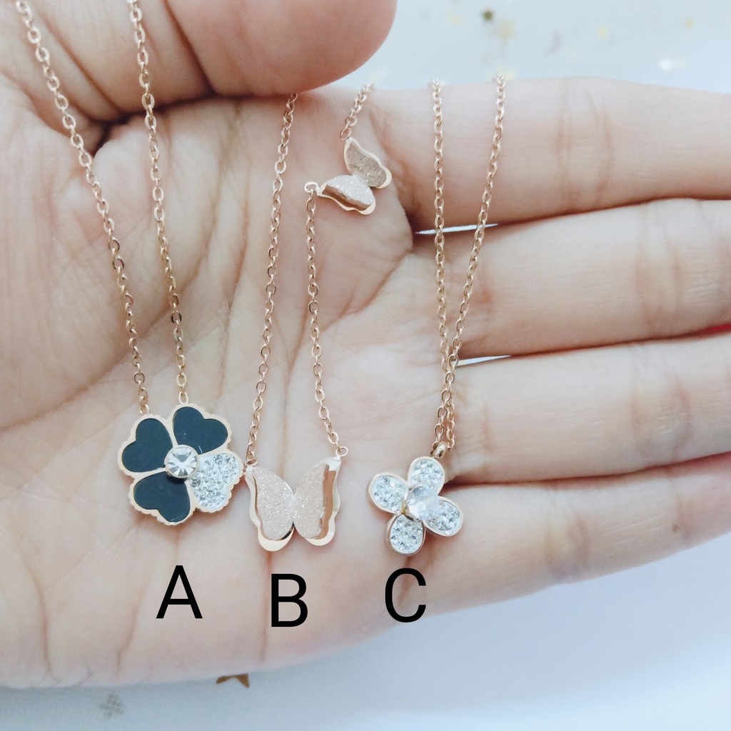 [BAYAR DITEMPAT] Kalung Set Liontin Titanium Korea Anti Karat Pusat Xuping Jakarata