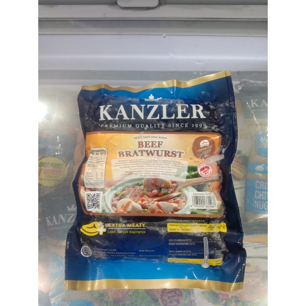 

TERLARIS!!!KANZLER BEEF BRATWURST 360GR