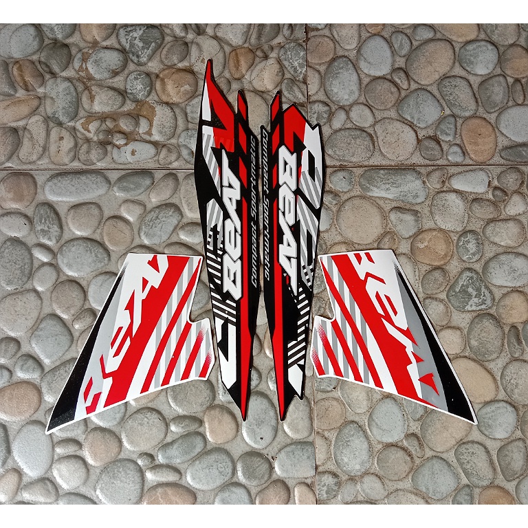 stiker striping motor Honda Beat cbs 2021 hitam putih