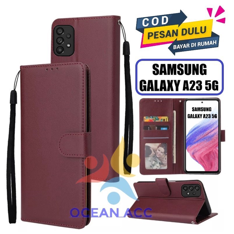 NEW SAMSUNG GALAXY A23 5G 2022 LEATHER FLIP WALLET UNTUK SAMSUNG GALAXY A23 5G NEW 2022