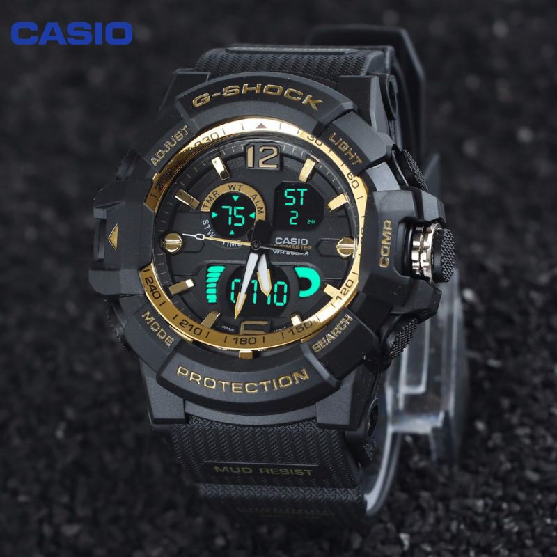 FREE BOX JAM TANGAN PRIA G-SHOCK CASIO 1045 DUAL TIMER SUPER PREMIUM GS CASIO ANTI AIR  WATER RESISTANT