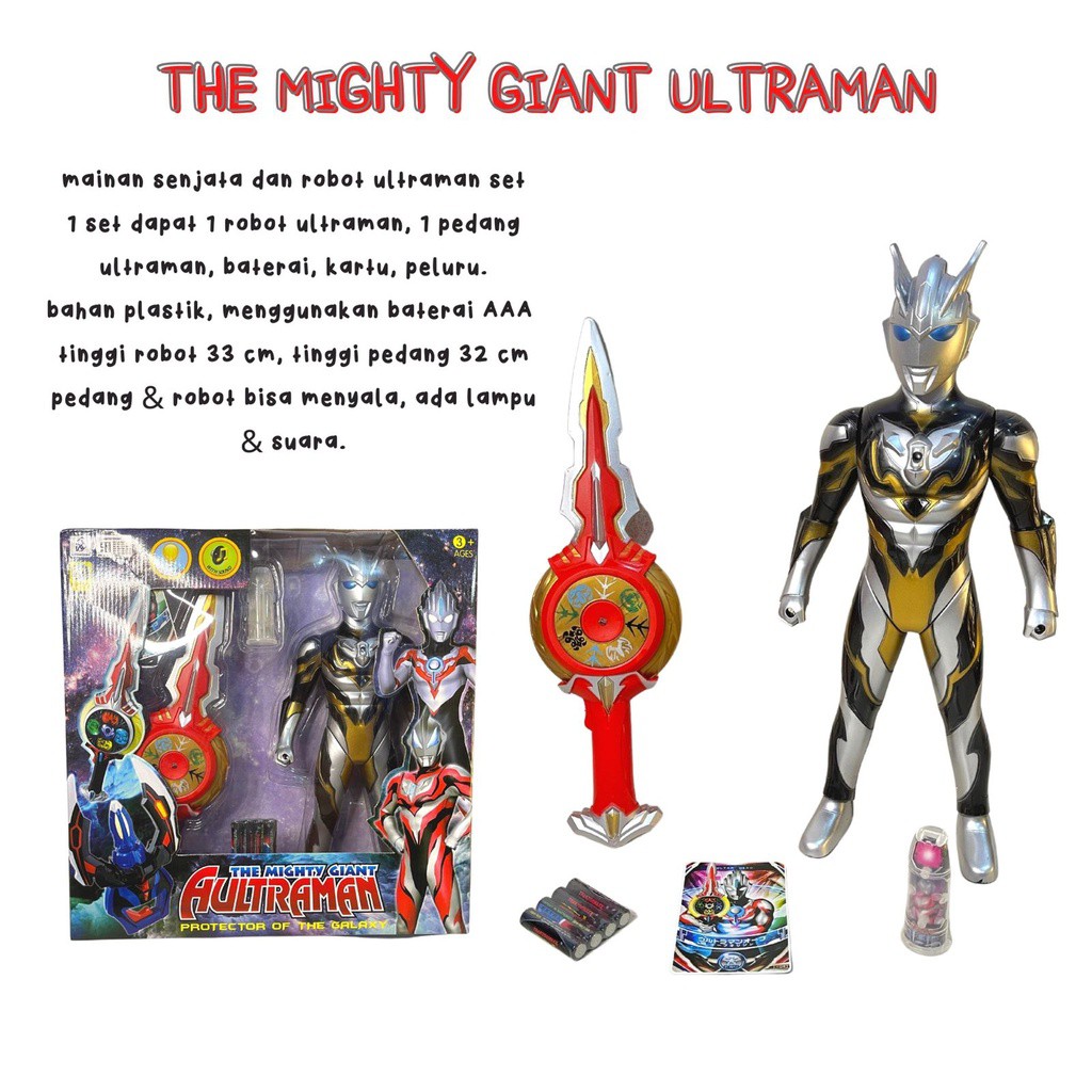 SHTOYS - MAINAN ANAK ULTRAMAN SENJATA & ROBOT THE MIGHTY GIANT ULTRAMAN 2 in 1