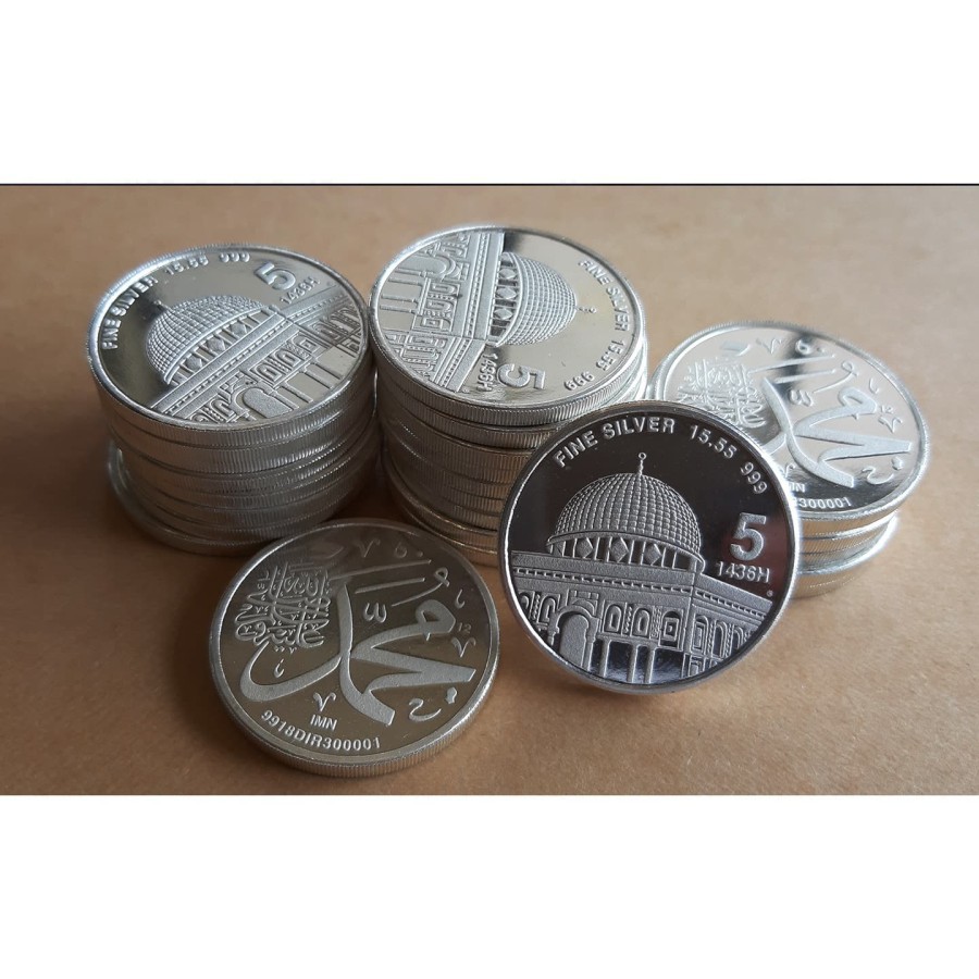 Koin Perak 5 Dirham Khamsa IMN Bukan Antam