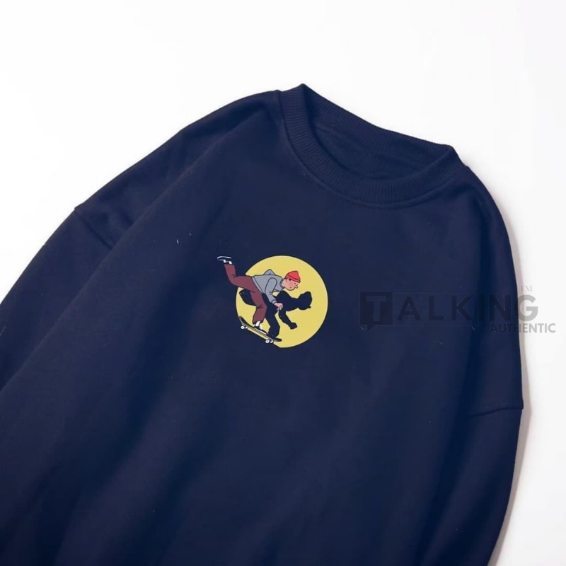 Crewneck Pria Sweater Oblong Black Navy Sweatshirt Original Distro TALKING Suiter Oversize Wanita Laki Laki Switer Krunek Basic Terbaru 2021 Suwiter Murah Bahan Lembut