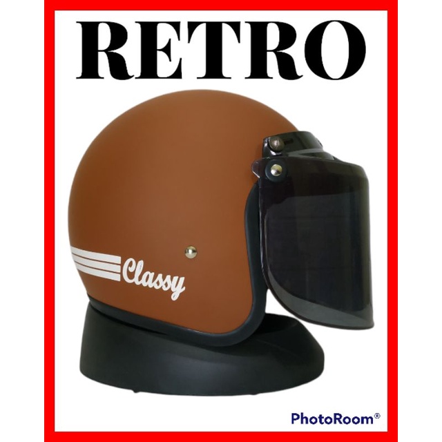 Helm motor bogo dewasa Helm motor retro motif classic Bogo Dewasa SNI