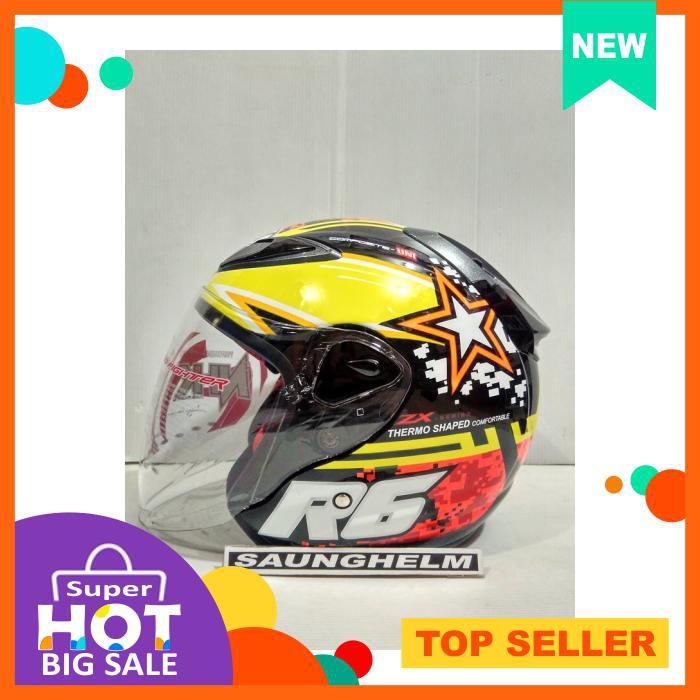 HELM NHK R6 PIXEL# BLACK GLOSSY/ORANGE