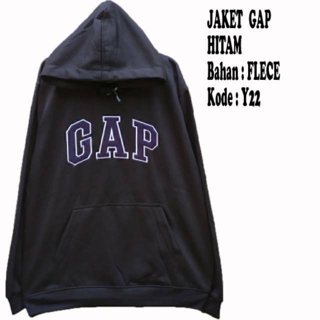 Jaket hoodie gap hitam bordir premium Y22