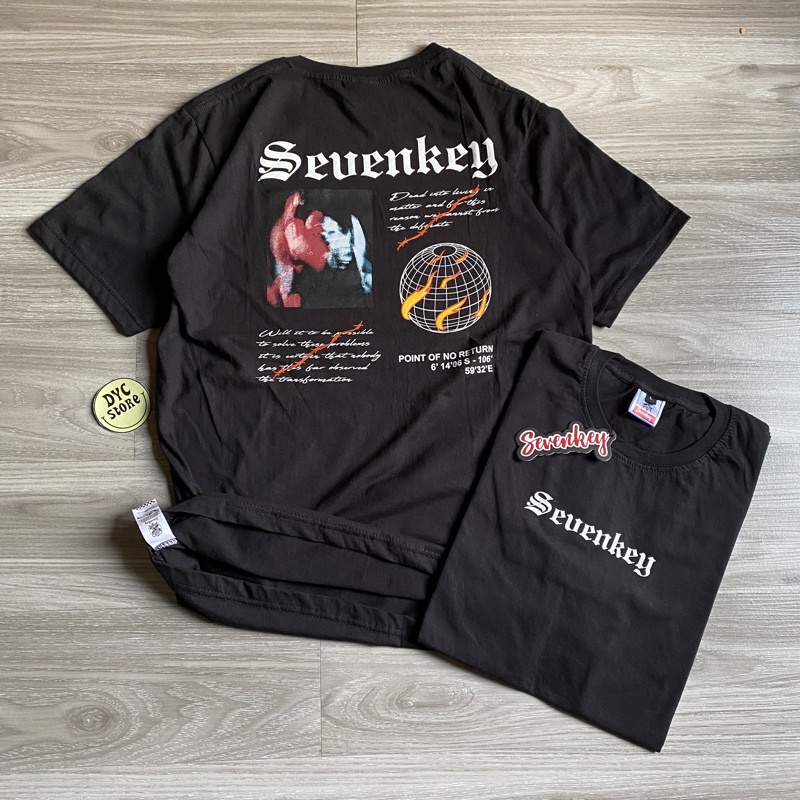 ORIGINAL T-SHIRT KAOS DISTRO SEVENKEY NEXTTIME WORLD CLASIC BLACK LENGAN PENDEK