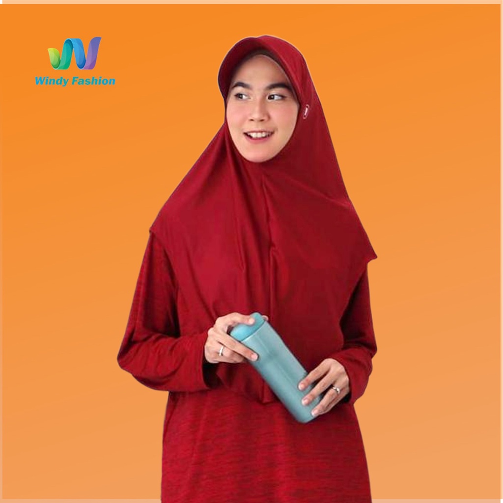 Hijab Jilbab Topi Sport Sporty Olahraga Instant Bulutangkis Yoga Lari Senam-CAPMAROON