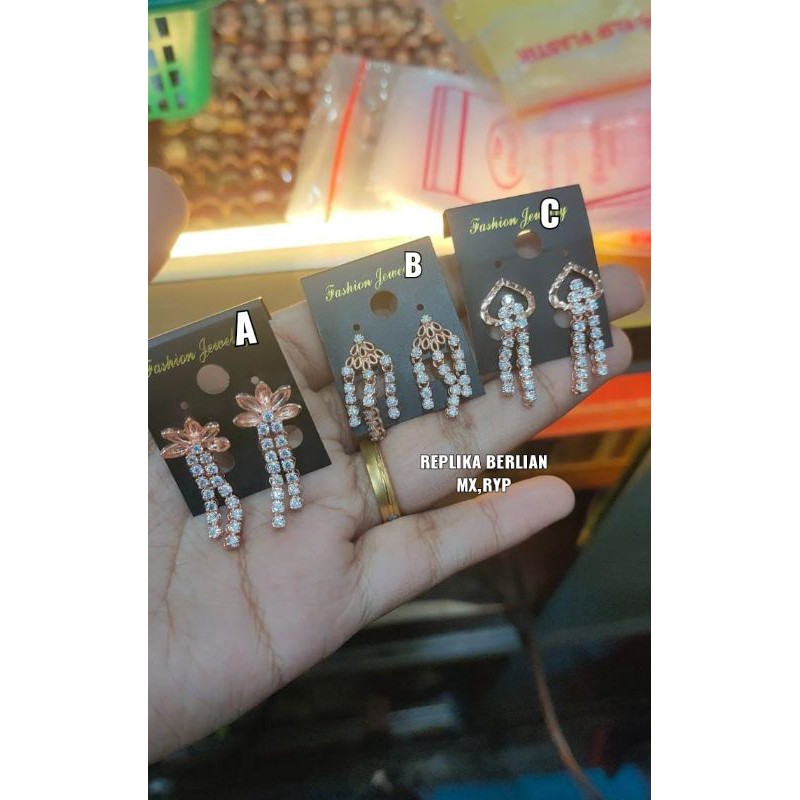 Anting juntai,mewah, replika berlian,mewah, cantik,unik