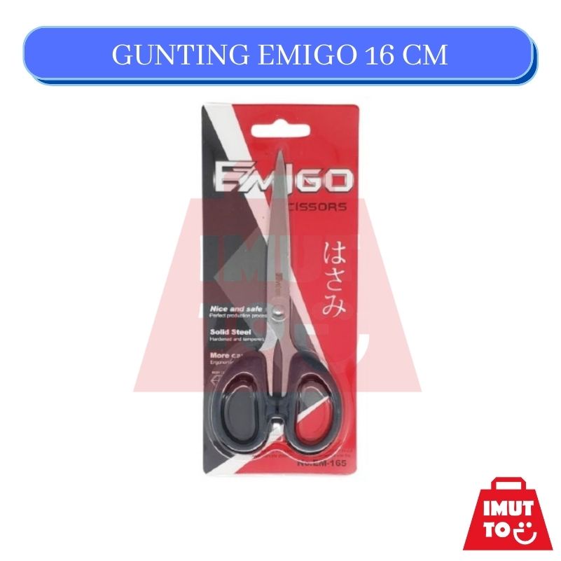 

IMUTTO PROMO GUNTING SEDANG - EMIGO 6INCH - 16CM - SOLID STEEL - SHARPSAFE&CHEAP BERKUALITAS