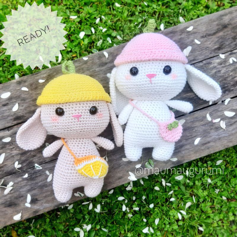 Amigurumi Boneka Rajut Bunny Kelinci Peach Lemon READY
