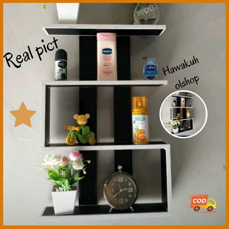 Termurah rak dinding gantung serbaguna kayu rak kosmetik gantung