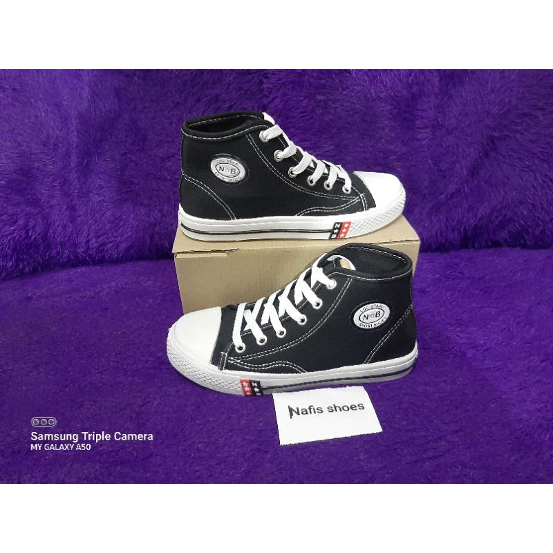 sepatu n#b anak sekolah sd sol karet unisex boot tali size  30/43