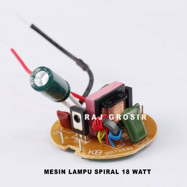 Mesin/PCB Lampu Spiral 18 Watt Elco 5,6 Uf