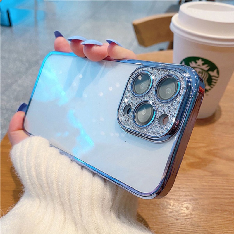 Case Lensa Kamera Glitter shockproof Cover iPhone 11 Pro MAX 12 13 Pro MAX XS MAX XR X 7 + 8 Plus